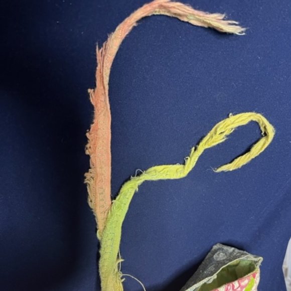 Handmade in The Keys Jean Floral Fabric Applique Girl Hobo Tote Bag Large 13x13" - Picture 9 of 15